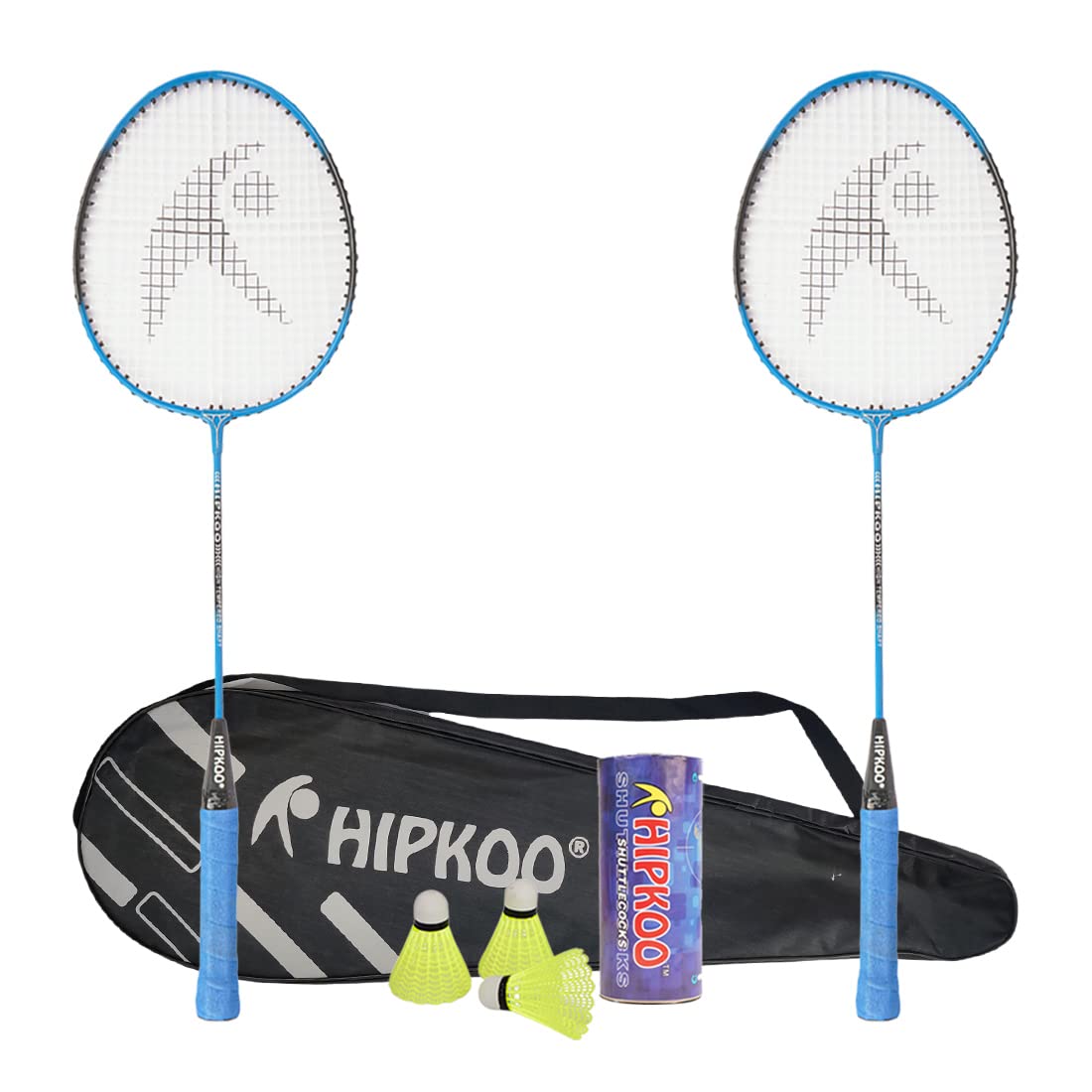 Hipkoo Sports Junior Player Aluminum Badminton Complete Racquets Set | 2 Wide Body Rackets with Cover and 3 Feather Shuttlecocks | Ideal for Beginner | Flexible, Lightweight & Sturdy (Blue, Set of 2) (B079JSG1XL) Amazon Price History, Amazon Price Tracker