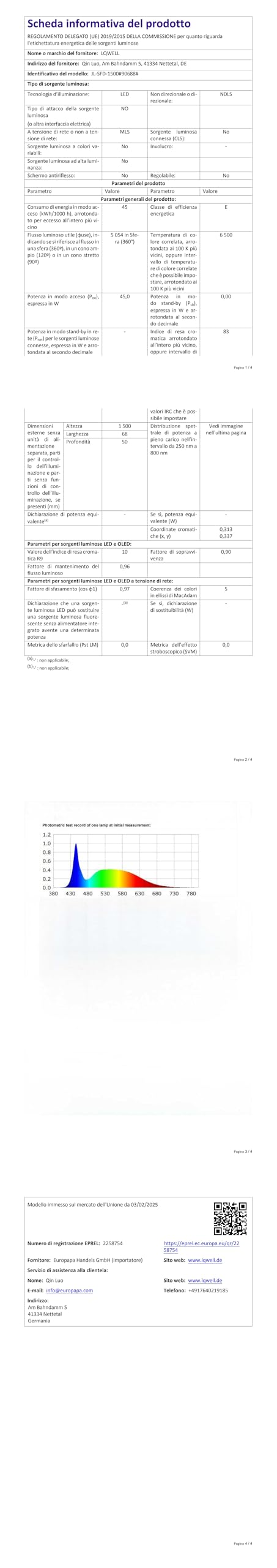 LQWELL LED Feuchtraumleuchte, LED Röhre 150x6.8x5cm IP65 Wasserfest, 45W 5050LM 6500K, Deckenleuchte Lange als Kellerleuchte, Wannenleuchte, Nassraumleuchte, Garagelampe, Werkstattlampe, 4 Stück