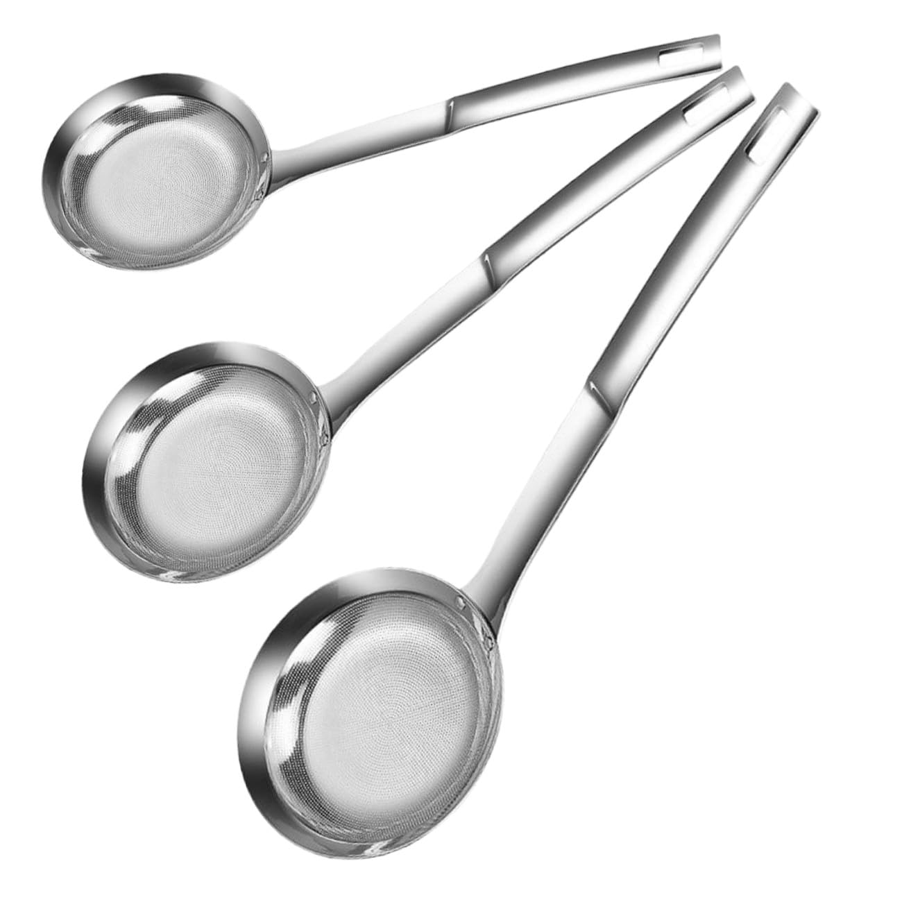 VALICLUD 3 pezzi Colini in Acciaio Inossidabile con Rete Fine per Cucina e Pasticceria Filtri Resistenti ad Alta Temperatura per Zuppe Olio e Farina Scolapasta Multiuso per Uso Domestico