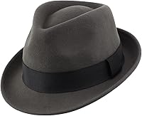 HomePrefer Men's 100% Wool Felt Short Brim Fedora Winter Hat - Warm Stylish for Daily Wear & Events