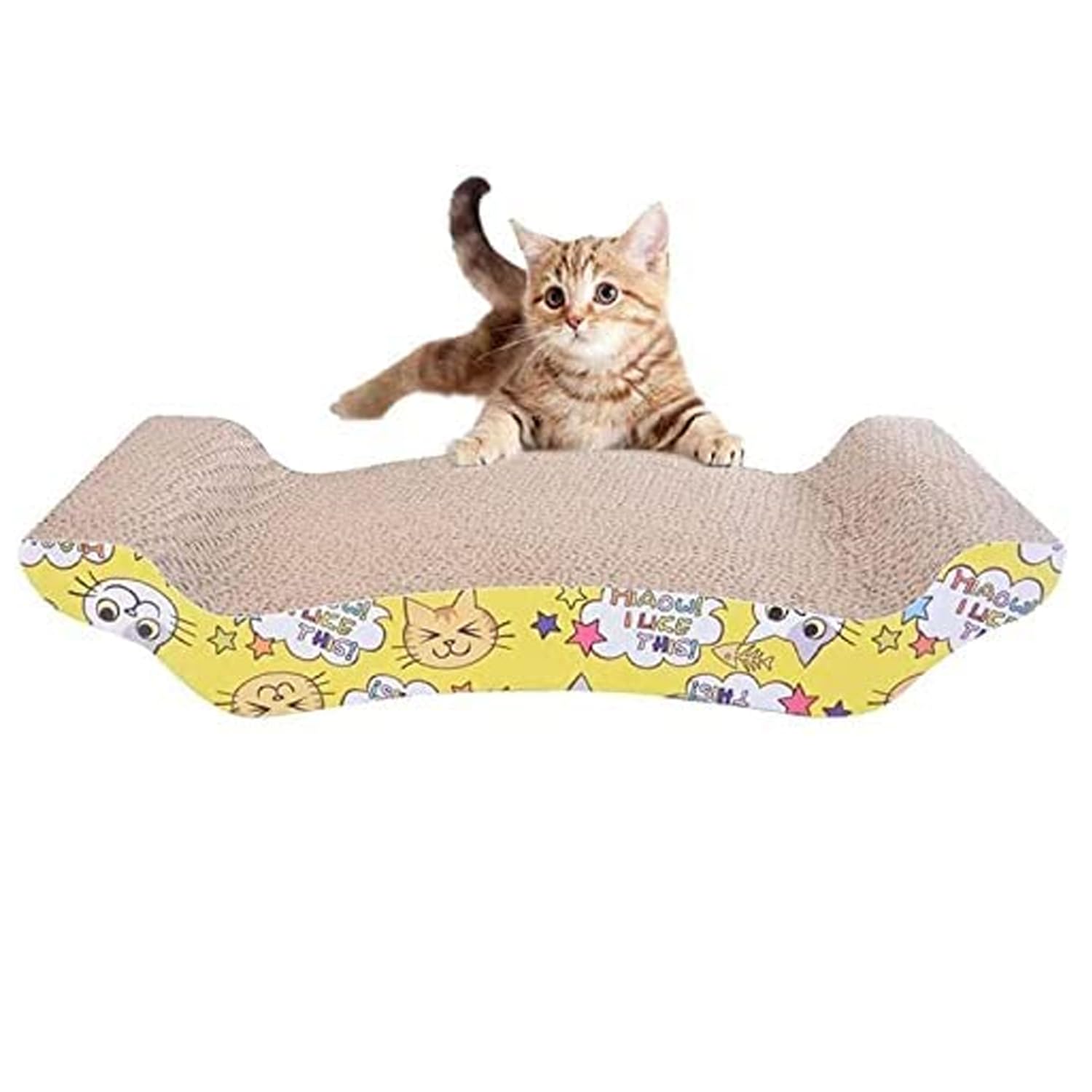 Emily Pets Scratcher Toy for Cats Meow Board with a Curved Wave Design Satisfy Your kittys Natural Scratching Instinct Made of Environmental Friendly Material (Pattern 7) (B08PCVCQ3P) Amazon Price History, Amazon Price Tracker