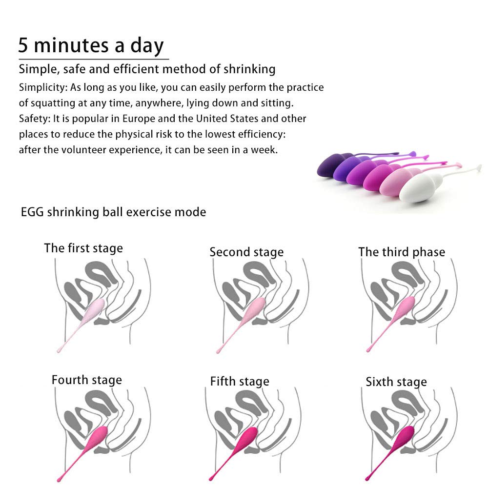 Kegel Boule Vaginale Féminine * 6, Massage Génital D'haltères De Rétrécissement De Yoga pour Réparer La Relaxation Vaginale, Récupération Post-Partum, Silicone Médical Doux, Confortable Et Sain.