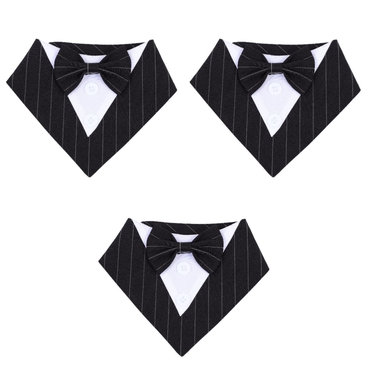 POPETPOP 3pièces Collier Bandana pour Chien Écharpe Décorative Rayé Accessoire Pratique pour Mariages Et Événements Confort Et Style pour Animaux De Compagnie