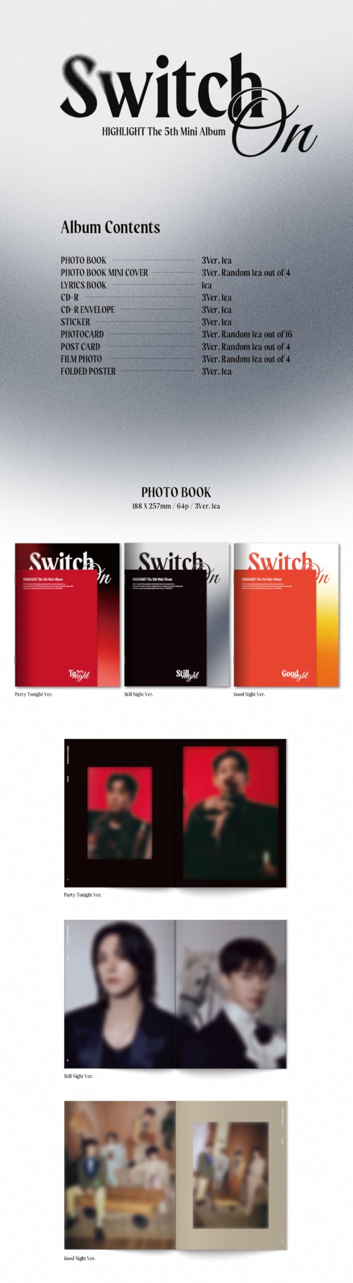 DREAMUS Highlight Switch On 5th Mini Album Contents+Photocard+etc+Tracking Sealed Beast (Standard 3 Version Set)