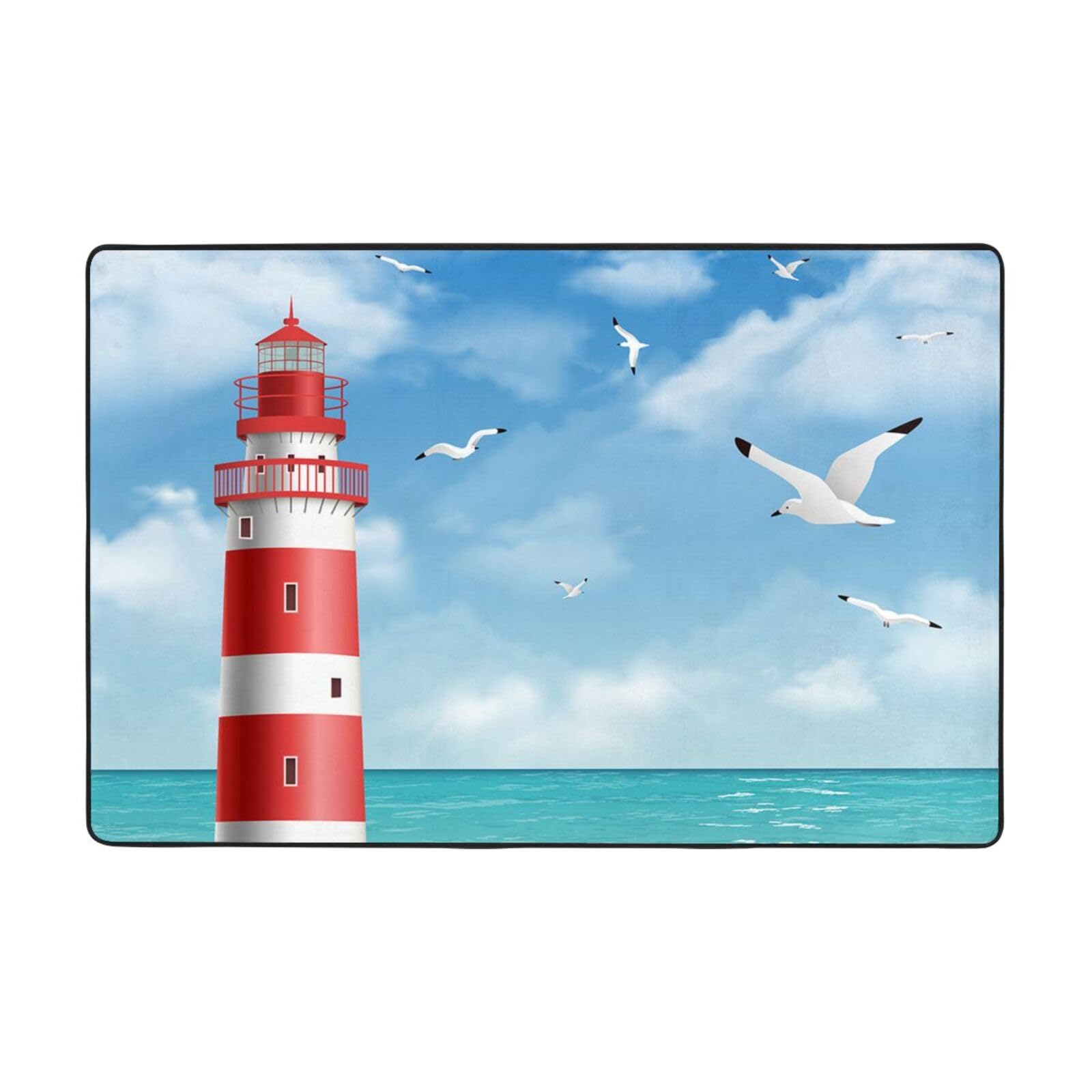 Tapis flanelle salon NOGRAX pour une ambiance bord de mer apaisante