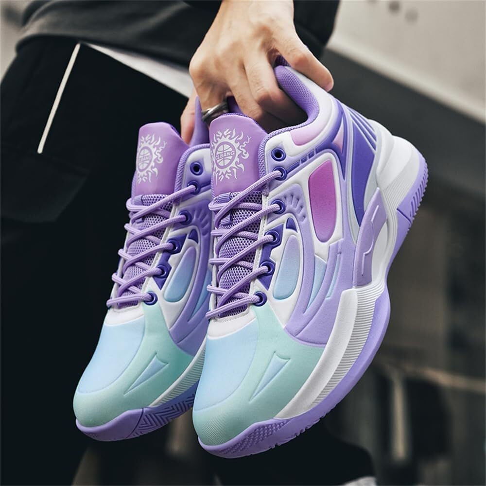 Zapatillas de Baloncesto Informales Unisex, Antideslizantes, Resistentes al Desgaste, con Suelo Cemento, for jóvenes, for Entrenamiento Deportivo Aire Libre Zapatos para Caminar