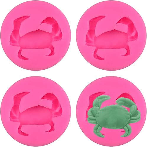 Molde de silicona con forma de cangrejo con forma de cangrejo, molde de fondant de cangrejos con temática oceánica, molde de resina epoxi para jabón
