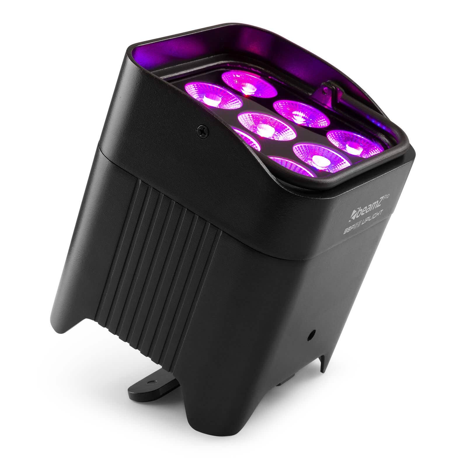 BeamZ Pro BBP59 - Wetterfestes Akku Uplight, 6er Set, 9x12W RGBWA-UV LED, WDMX - Kabelloser Partylicht Strahler für Events Outdoor, DMX Spot Akku Bodenstrahler, LED PAR, Musikgesteuert