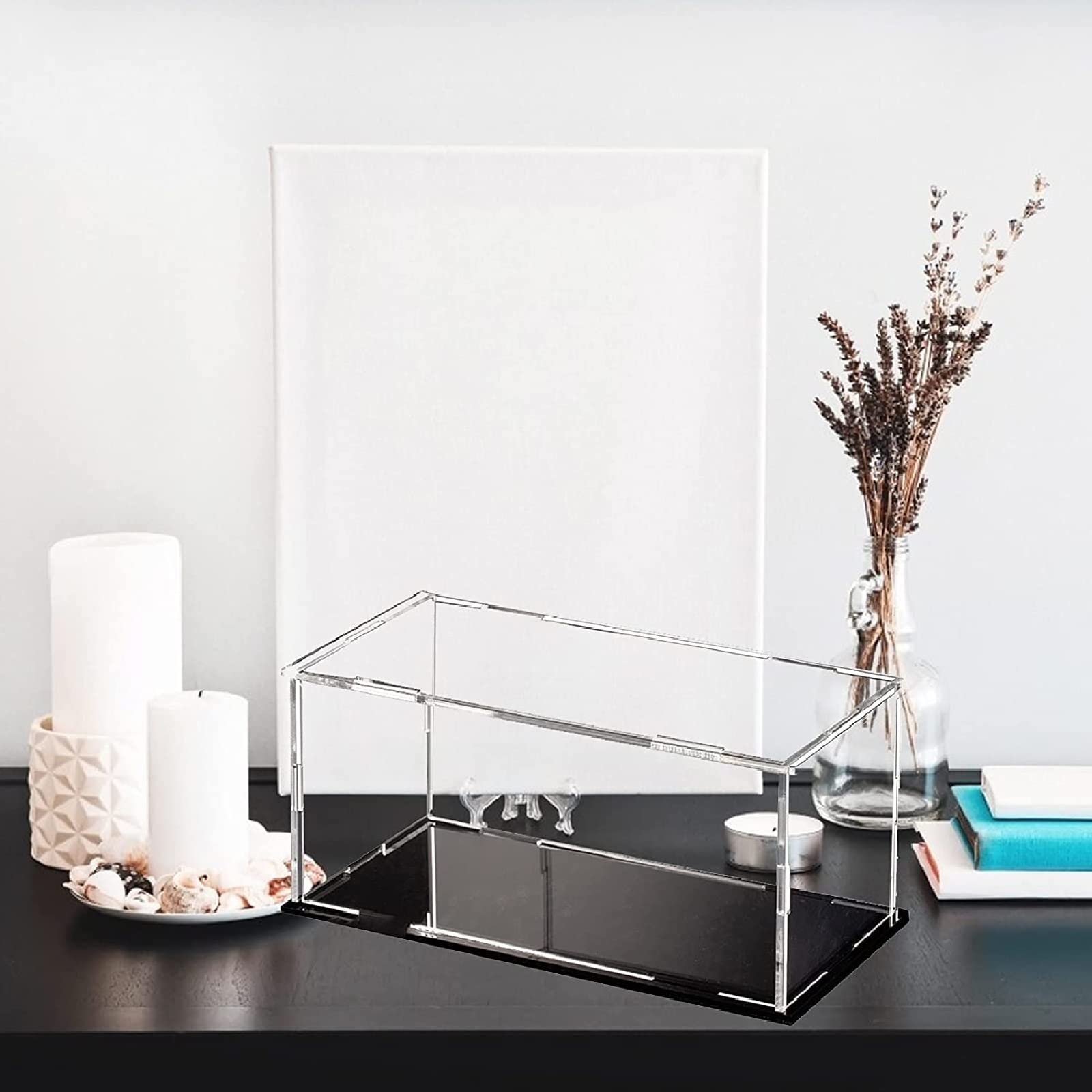 Transparente Estantes Acrílico Vitrina De Exhibición De Acrílico, Vitrina De Combinación A Prueba De Polvo De Cubo For Modelo De Juguetes, Caja De Almacenamiento De Protección De Base Negra Extraíble