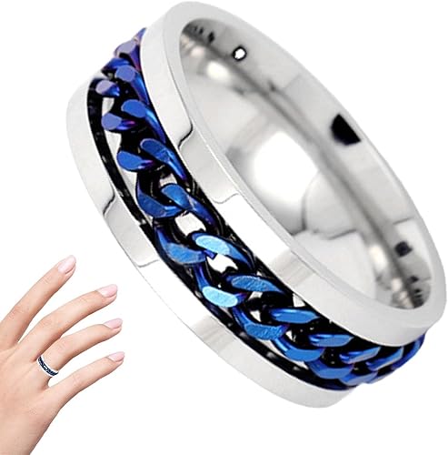 Miniatura 8 de Vikanda termogénico moissanita Spinner para mujeres, banda giratoria entrelazada para mujeres y hombres que alivian