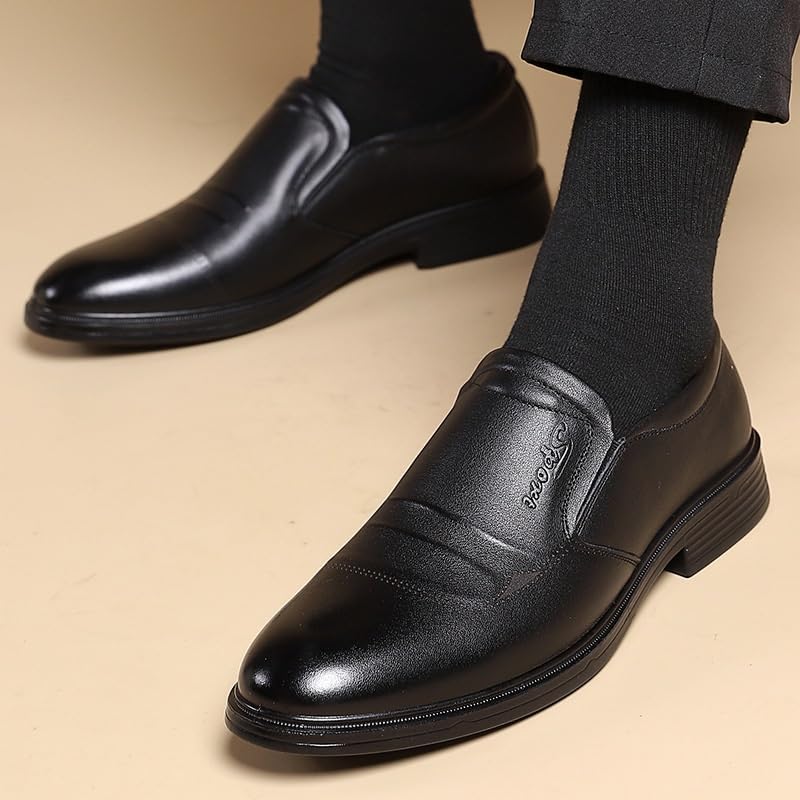 Men's Slip On Oxford Dress Shoes Business Formal Leather Loafer Breathable Driving Shoe Men Slip Resistant Work Stylish Slip On Wedding Shoe for Men4