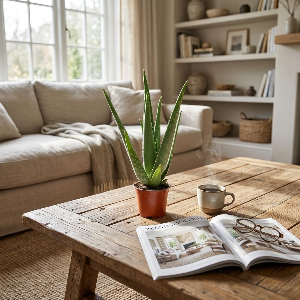 Aloe Vera Pianta Grassa da Interno, Vaso Ø 10.5 cm, Altezza 35-40 cm