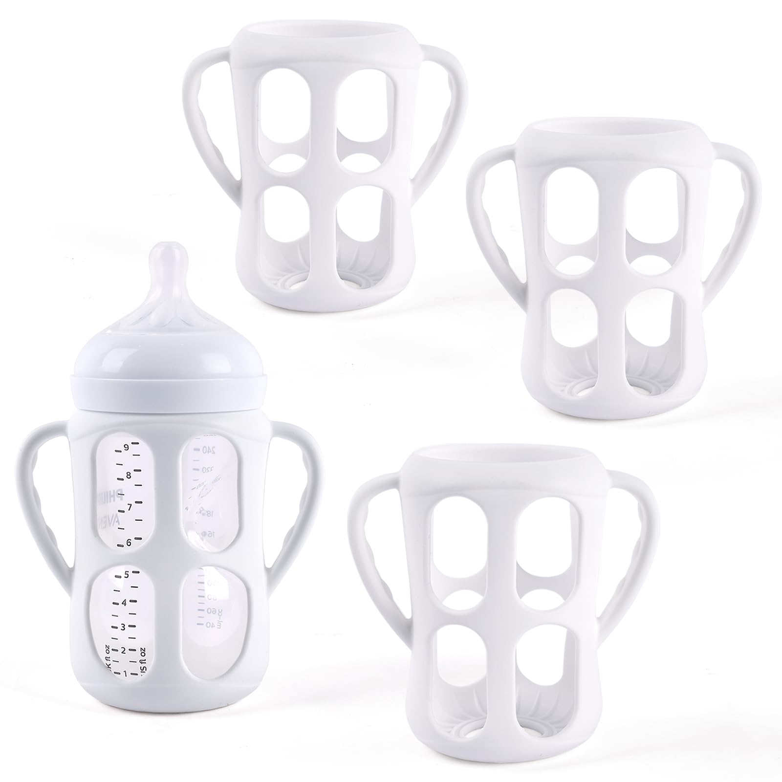 3 Pack Baby Bottle Handles for Philips Avent Natural Baby Bottles, Baby Bottle Holder with Easy Grip Handles