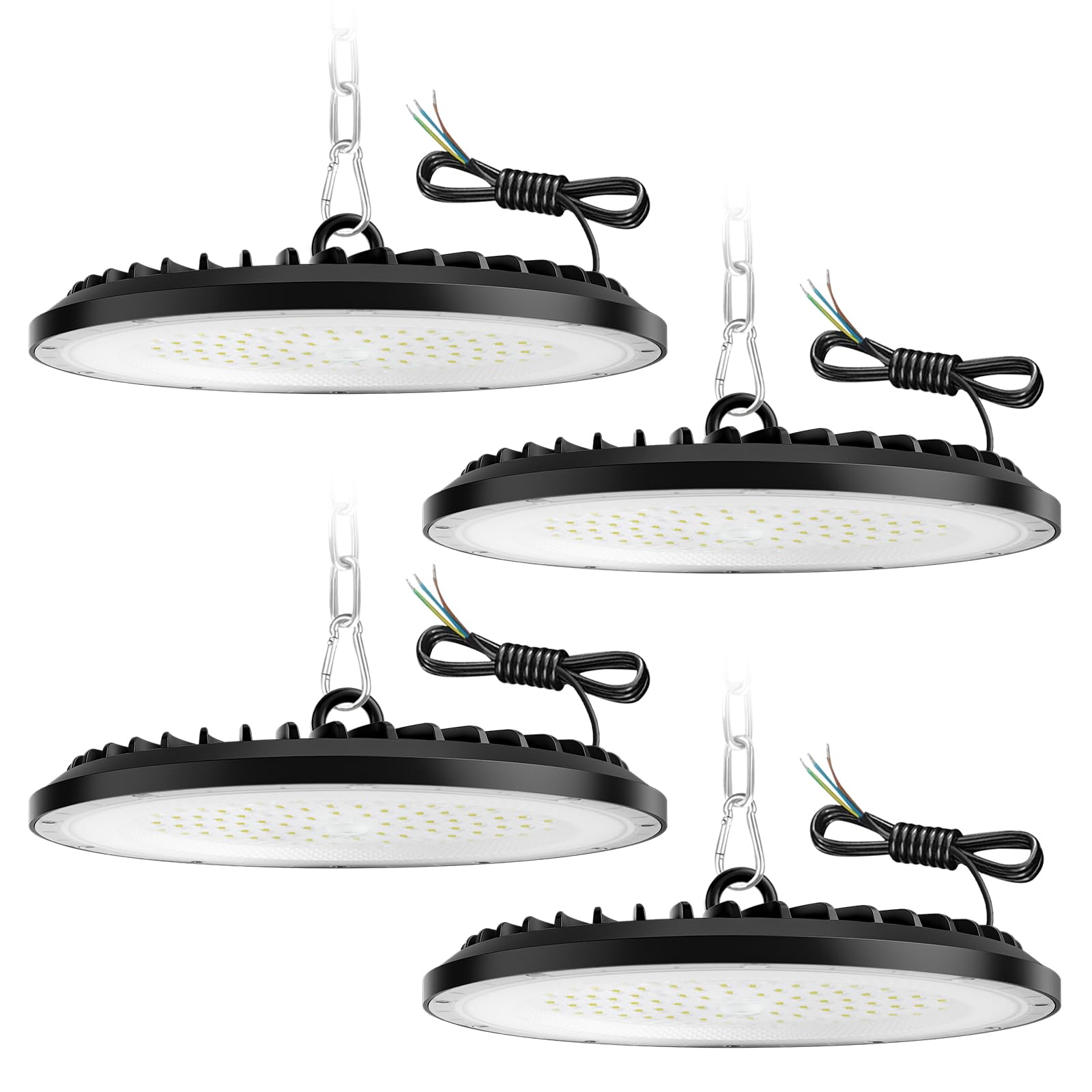 UFO LED hallenstrahler,LED Werkstattlampe,IP65 Wasserdichte Industrielampe für Fabriken, Lagerhäuser,Garagen (4 Pack, 150W)