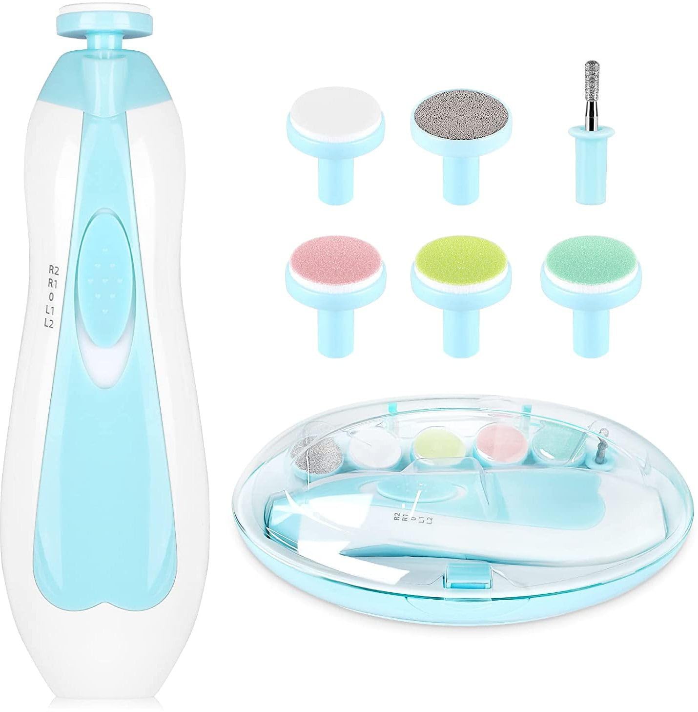 Eszazx Electric Baby Nail Trimmer – 6-in-1 Baby Nail File & Clippers Set, Safe Nail Grooming Kit for Newborns, Toddlers & Adults (Multicolor)-image-45