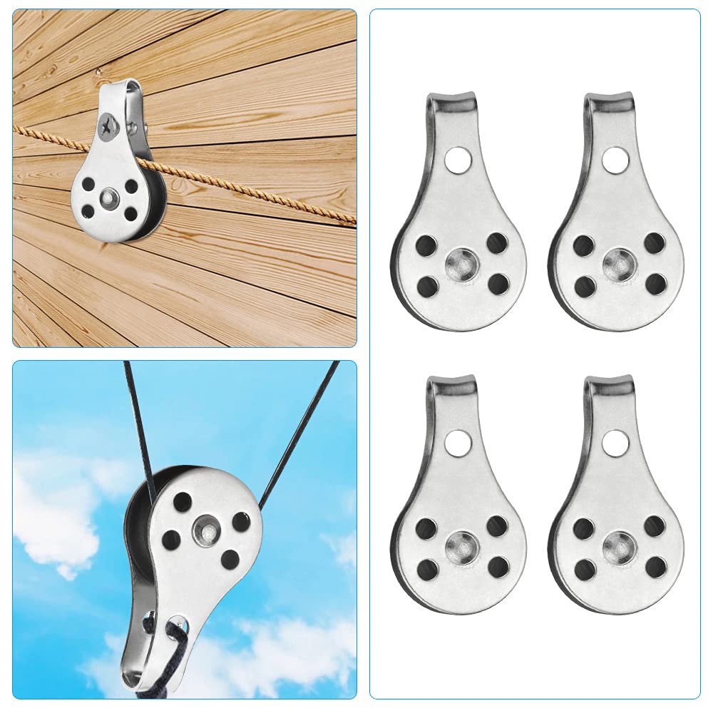 4 Carrucole In Acciaio Inox 25mm - Pulegge Per Trazione, Sollevamento E Arrampicata (Carico 80kg) - Foto 8