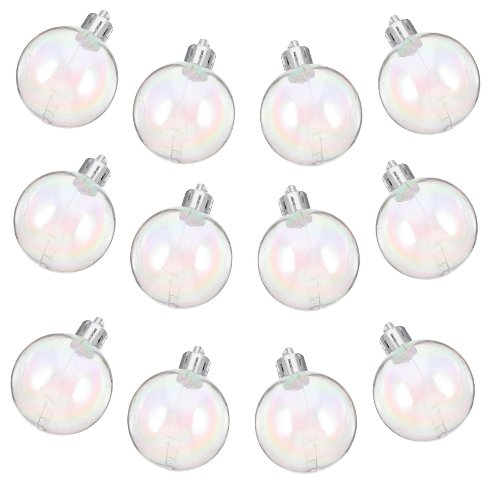Amosfun 12piezas Bola de Burbujas Perlada Transparente Adorno para Árbol de Navidad Decoración Colgante para Fiestas Burbujas de Colores