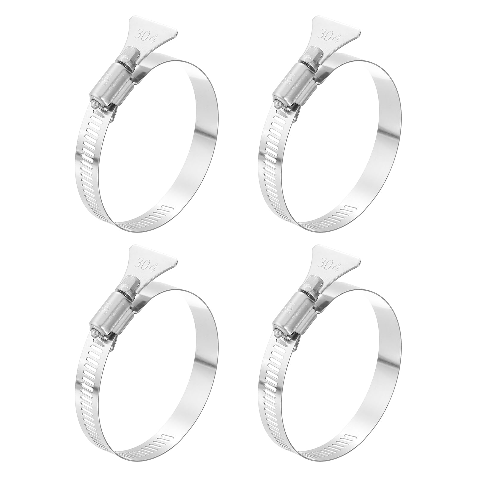 sourcing map 4pcs Hose Clamps 46-70mm(1.8"-2.8") Adjustable 304 Stainless Steel Worm Gear Hose Clips Assortment Kit for Plumbing Dryer Vent Automotive Dust Collector