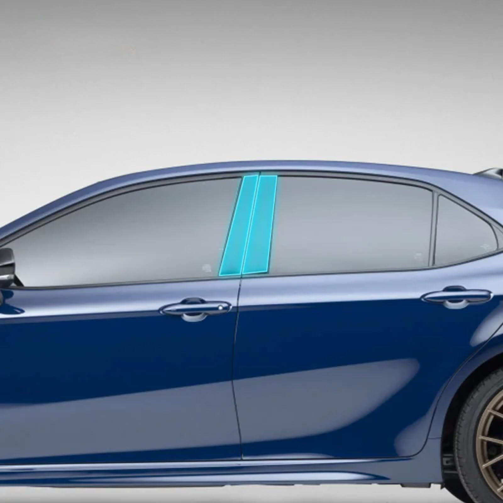 Pellicola protettiva per carrozzeria auto B C per lunotto della finestra con membrana anti-graffio TPU PPF, accessorio per Toyota Camry 2018-2023 (fibra di carbonio)