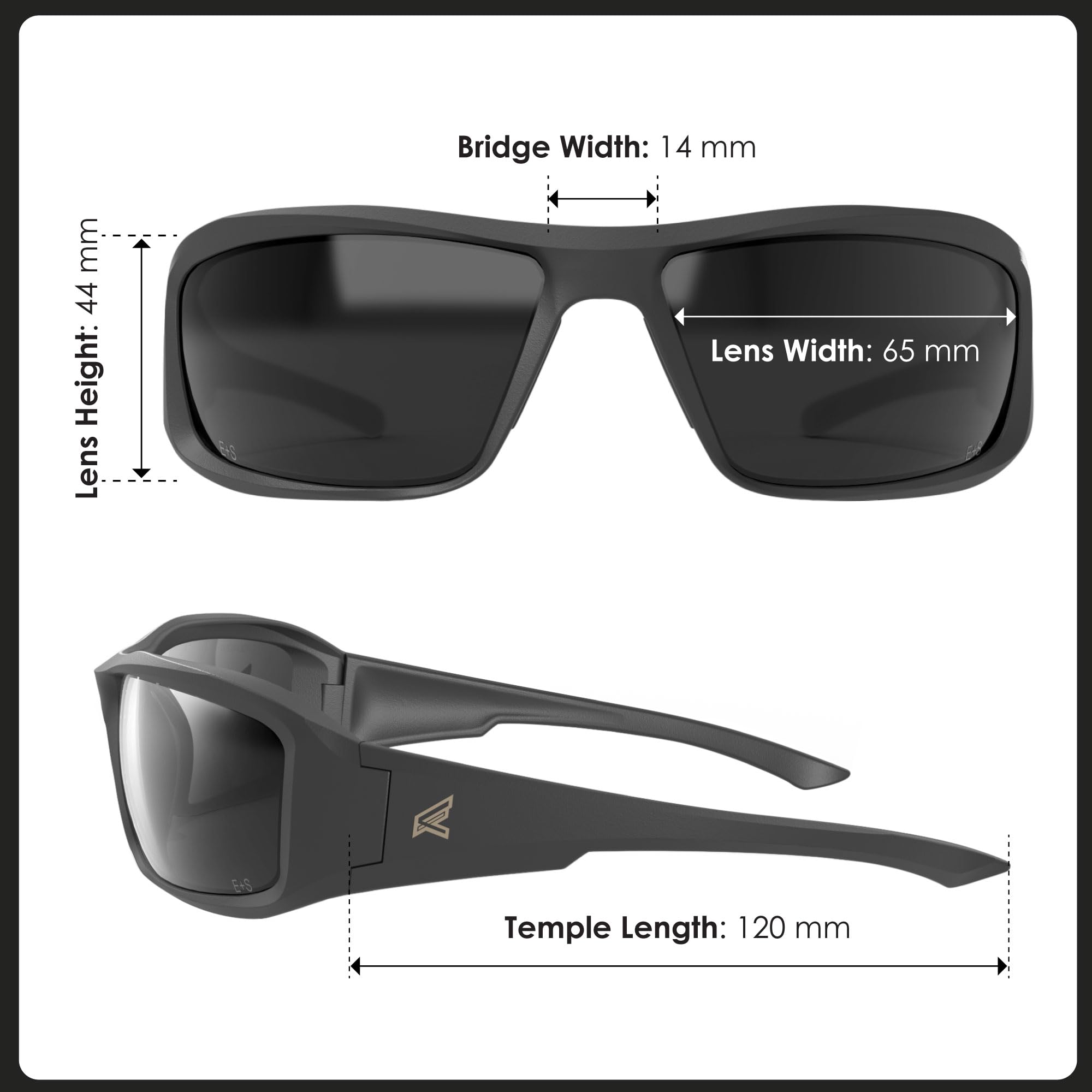Edge Eyewear Brazeau - Gafas de seguridad, color negro