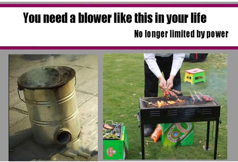 Portable Barbecue Fan, Hand-Cranked Fan, Manual Forged Outdoor Blower, Hand-Cranked Bellows, Barbecue Centrifugal Fan,300W