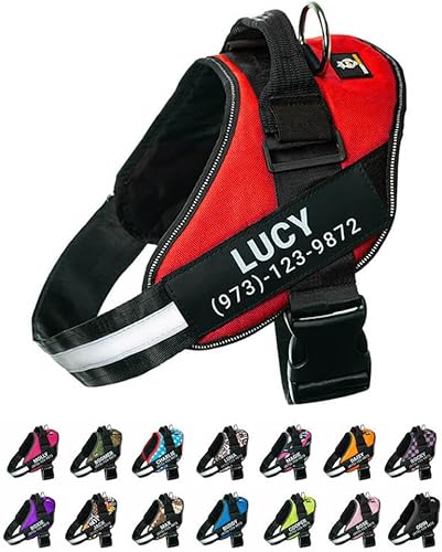 Miniatura 1 de DOGGYKINGDOM Arnés para perro sin tirones con parches personalizados para perros pequeños, medianos y grandes, arnés reflectante ajustable para