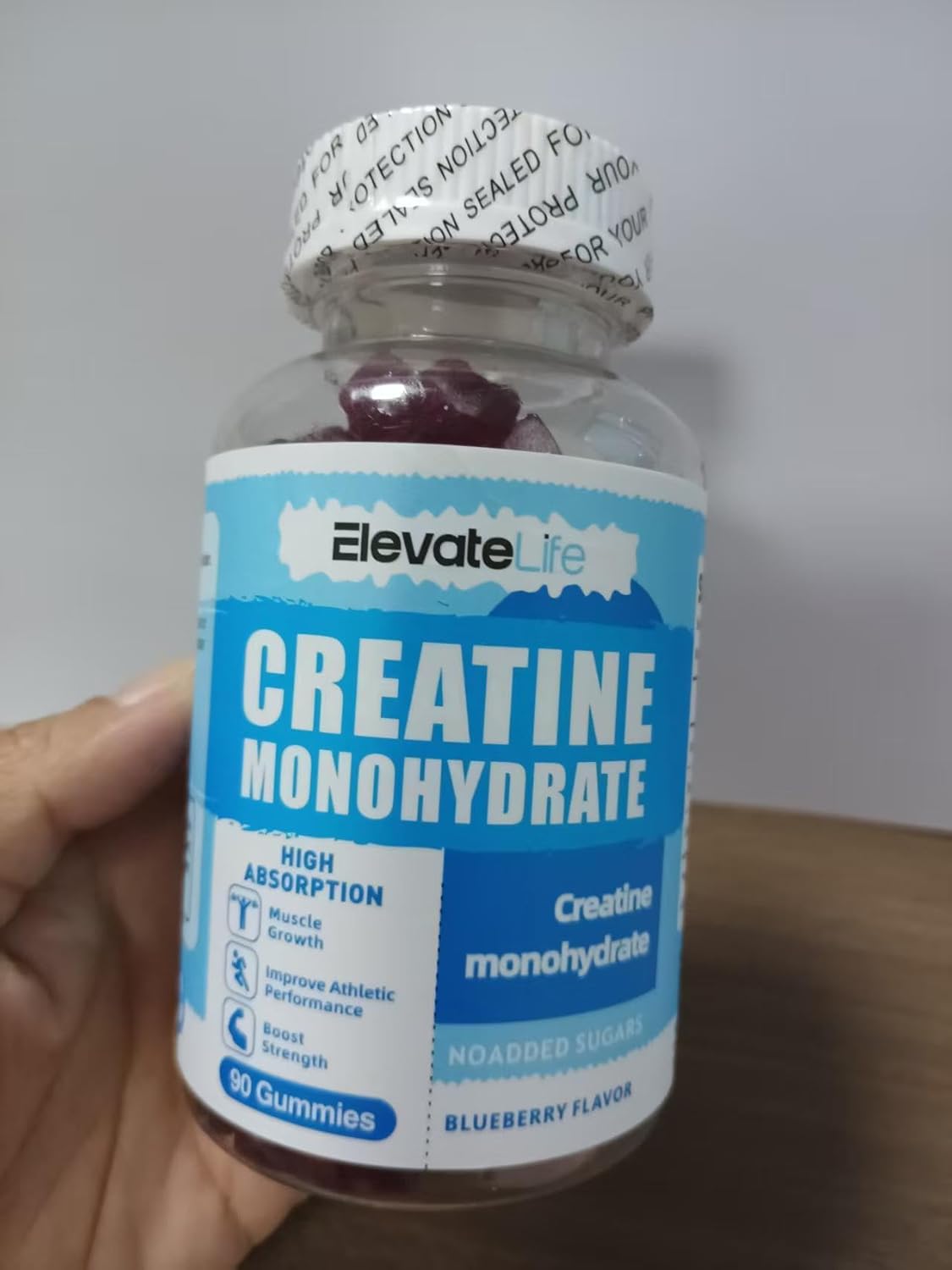 ElevateLife Creatine Monohydrate Gummies for Men & Women, Chewables Creatine Monohydrate for Muscle Strength, Muscle Builder, Energy Boost, Pre-Workout Supplement(90 Count)-Blueberry - Image 2