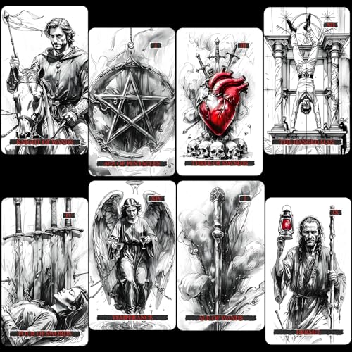 ZHQGYN Gothic Whispers Tarot Cards, 78 Monochrome Beauty and...