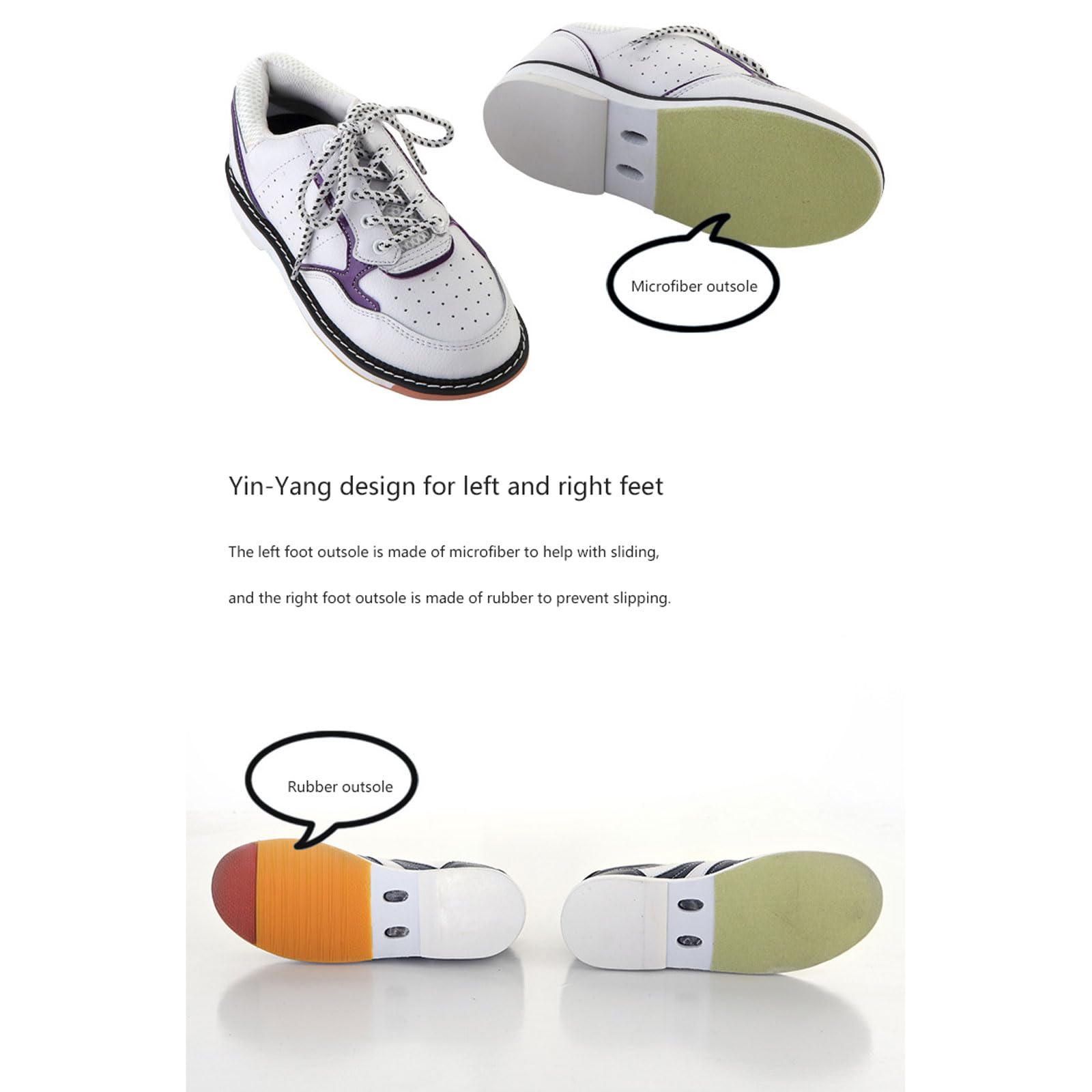 Scarpe da Bowling Donna Uomo,Scarpe da Bowling per Adulti,Scarpe da Bowling Professionali,Lightweight Bowling Athletic Sneakers,Atletica in Morbida Pelle Traspirante,per Uomo Donna Gioventù