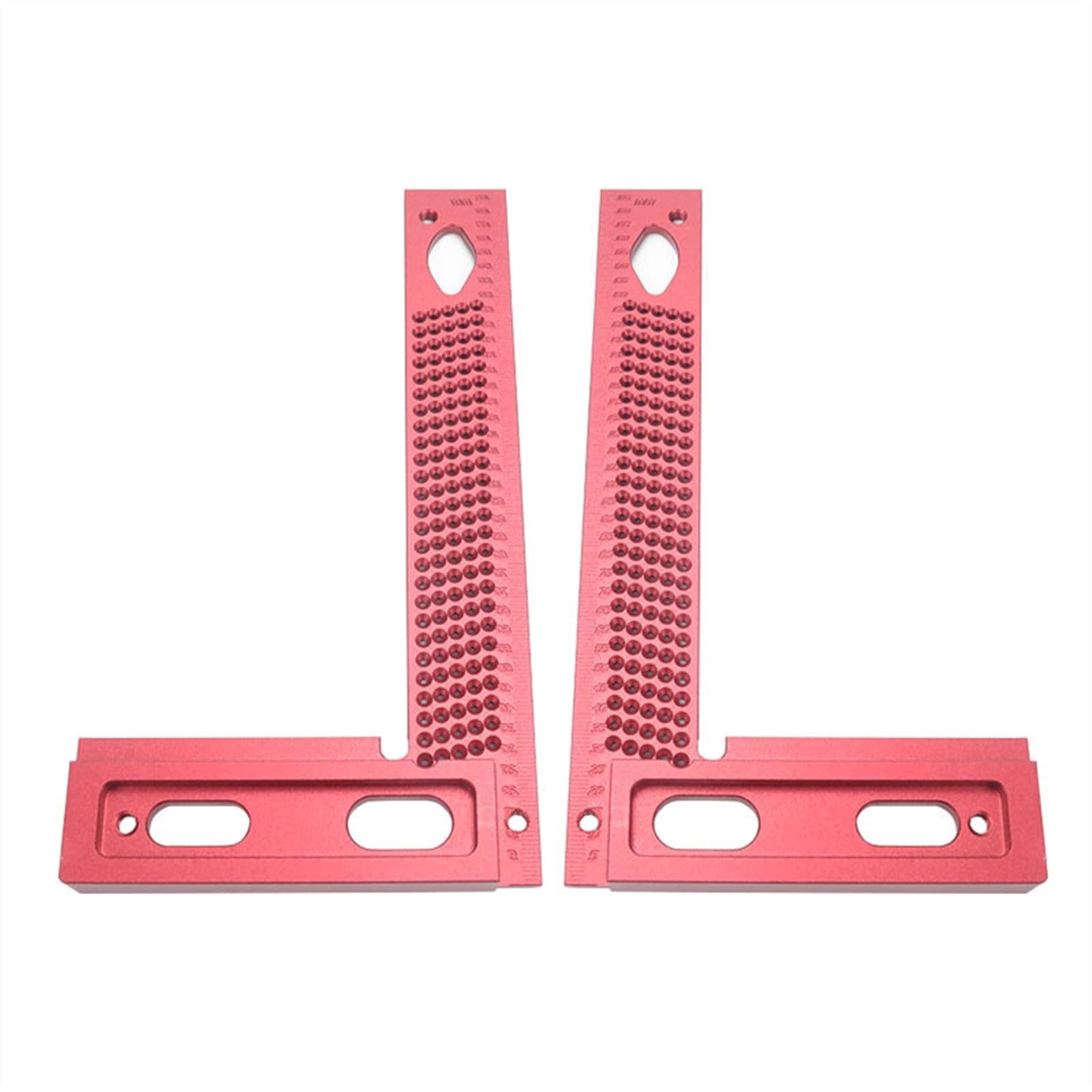 Carpinteros Regla triangular de medición de múltiples ángulos, Herramientas de carpintería Regla Aleación de aluminio Cuadrados de 90 grados Forma de L Regla de línea de ángulo recto Calibrador de car