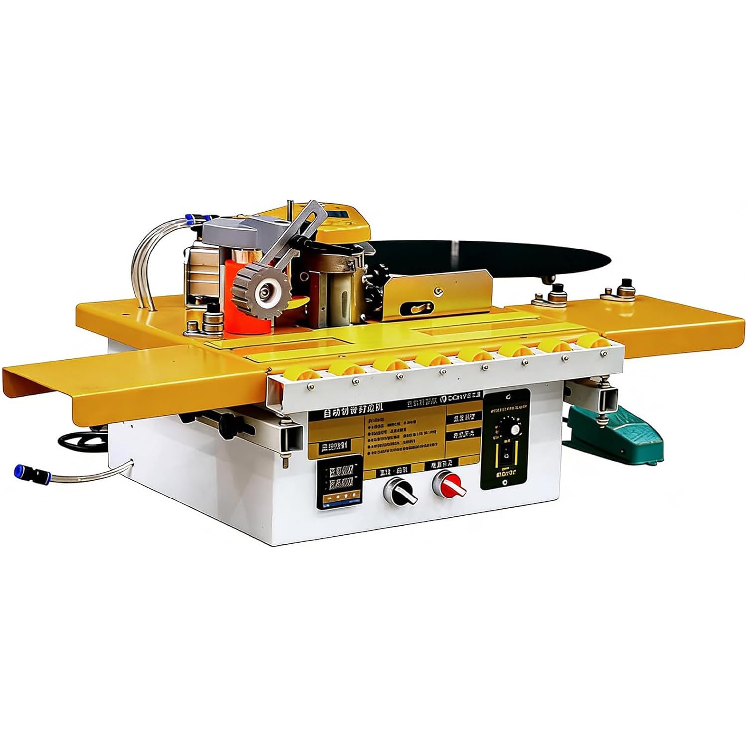 1200W Automatic Tape Cutting Edge Banding Machine with Dual-Side Gluing & Temperature Control, 6-60mm Band Width, Curve Straight Woodworking Edge Bander B