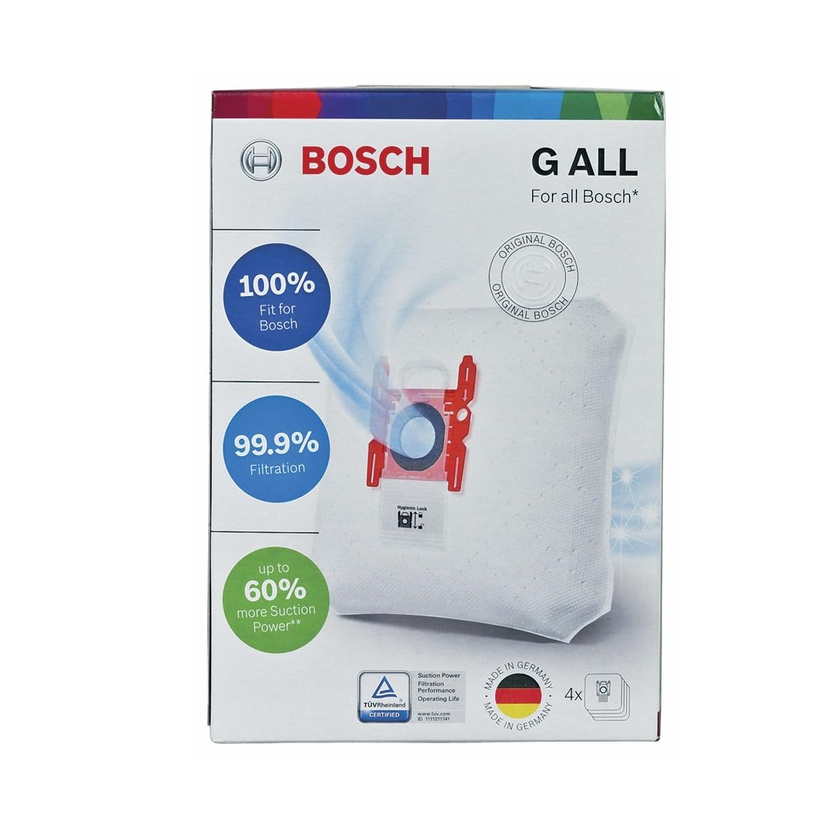 Bosch Siemens Staubbeutel Typ G – Viererpack Staubsaugerbeutel