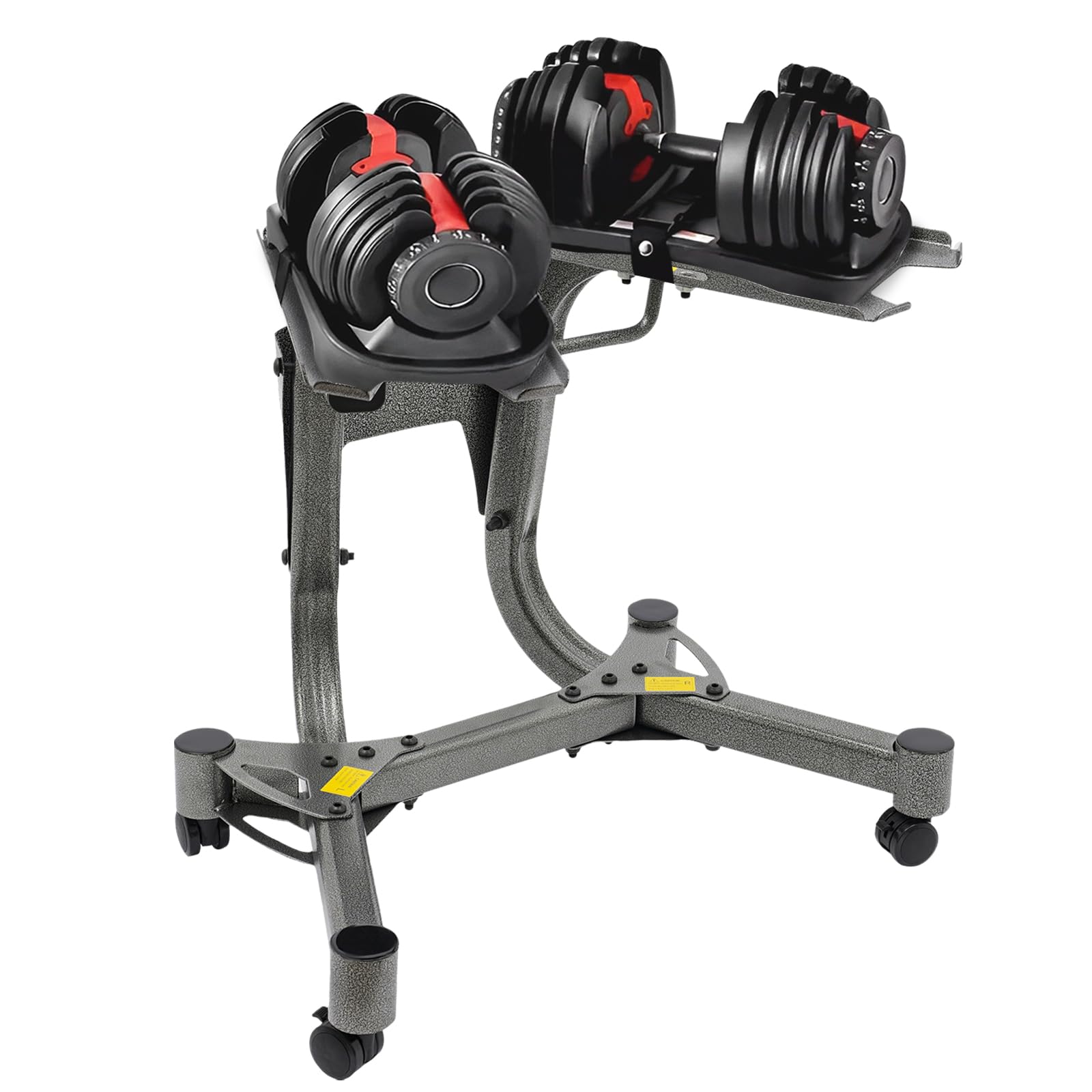 Supporto per manubri in metallo per manubri regolabili, stabile con capacità di carico di 100 kg, per casa, palestra, 64 x 39 x 62 cm, con accessori e istruzioni incluse