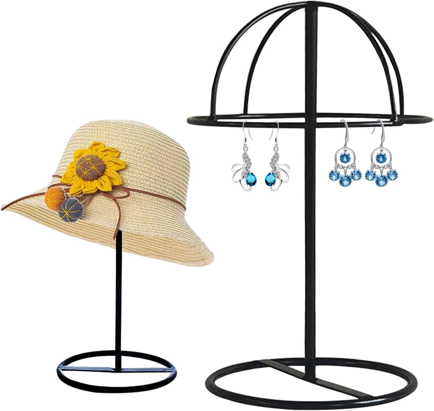 ASZCXTOP Metal Wig Stand Holder,Hat Racks,Hat Display Stand,12 inch