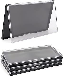 Magnetic Makeup Palette with Clear Top, 3Pack Empty Eyeshadow Pan Dispensing Storage Box with 60Pcs Adhesive Metal Stickers for DIY Cosmetics Lipstick Blush Powder-7.71”X4.33”Palette