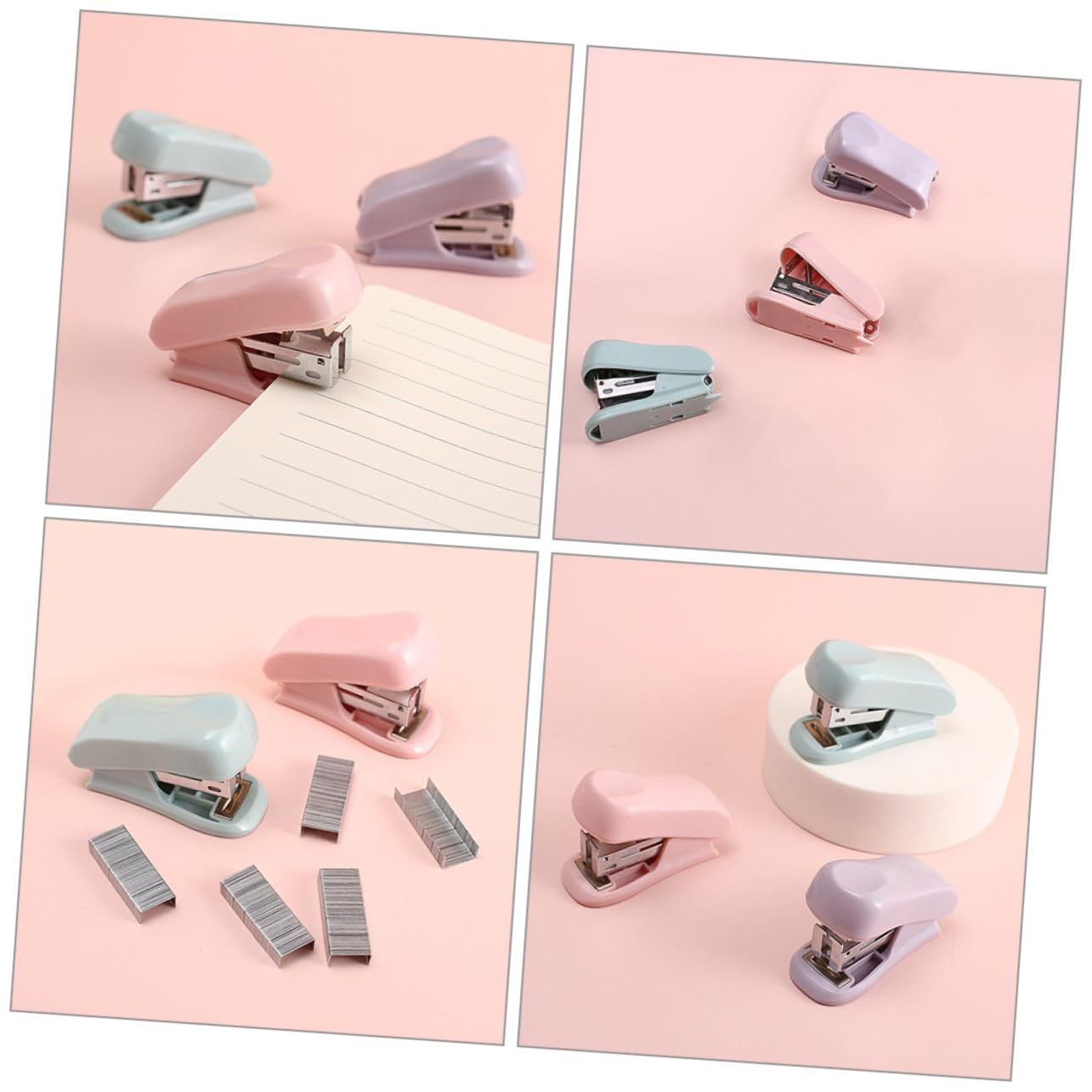DOITOOL 5 Set Mini Stapler Maneggevolper Ufficio Kit Graffettatura Pratica Per Stationery E Decorazione Desktop 3 Pezzi * 5