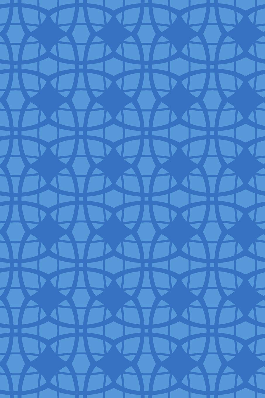 Notebook: " light and dark blue geotec design " 6" X 9" 150 white pages with gray black lines | 75 sheets | for journaling or note taking, doodling, drawing, sketching in gloss soft cover