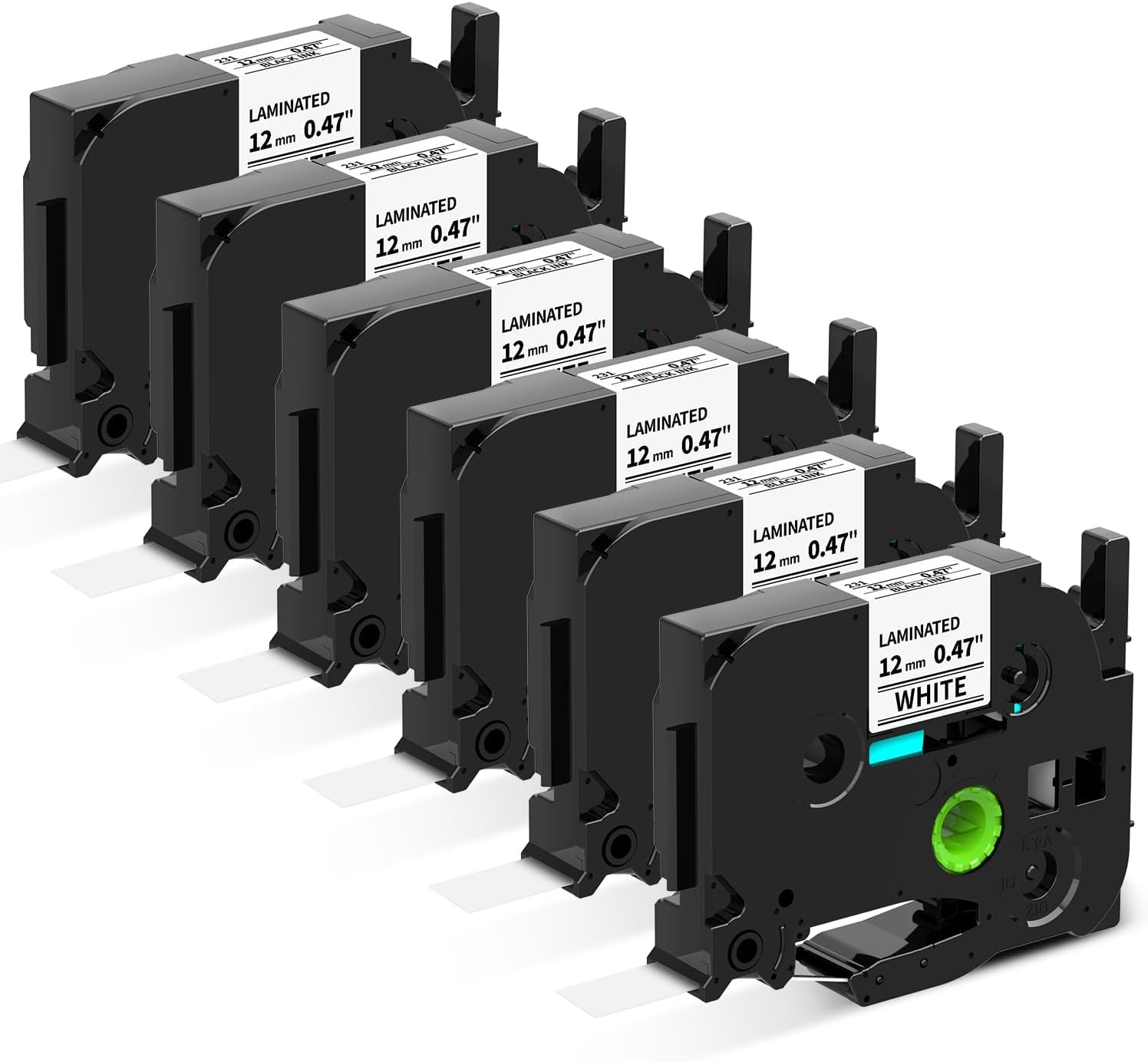 8 x MarkField compatibele reservetape voor Brother P-touch TZe-231 TZ 12 mm x 8 m cassette voor PT-D200 D400 E110 1000 1005 1010 1080 H101C H105 H107 H108 Cube, zwart op wit 8 x MarkField compatibele reservetape voor Brother P-touch TZe-231 TZ 12 mm x 8 m cassette voor PT-D200 D400 E110 1000 1005 1010 1080 H101C H105 H107 H108 Cube, zwart op wit
