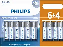 Pilha Aa Philips Alcalina Pack C/10 Pilhas Aa Power Alkaline