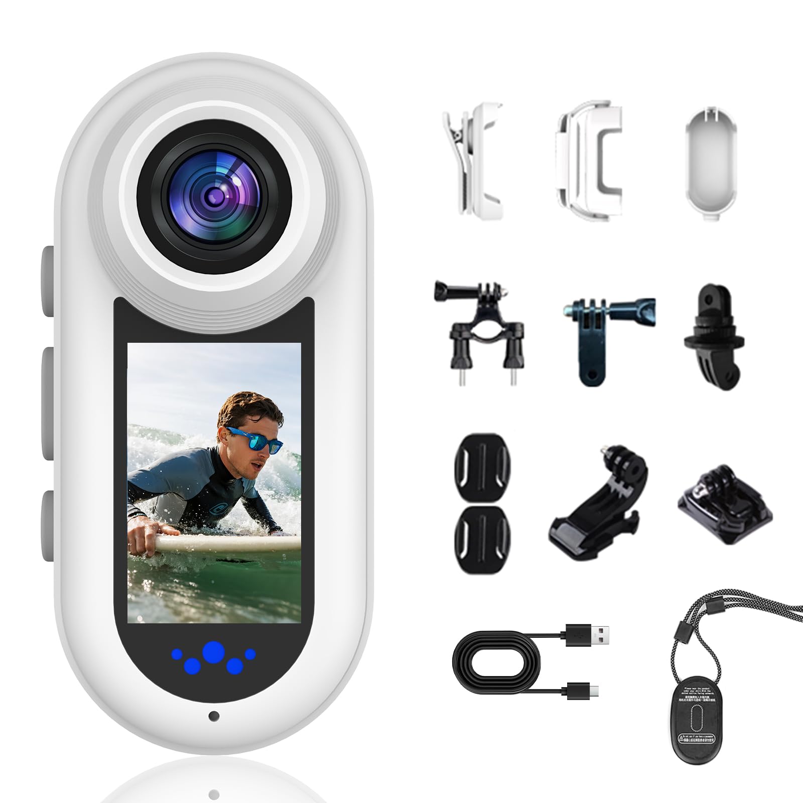 4K Body Cam Daumengröße Magnetische Tragbare WiFi Wasserdicht POV Kamera | Mit Zubehör, Körperkamera mit Audio und Video Aufnahme für Sport Reisen Vlog Outdoor Aktivitäten