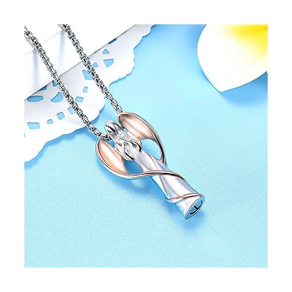 Oinsi EternityMemory Angel Lady Stainless Steel Cremation Pendant Necklace Ashes Keepsake Holder Memorial Urn Jewelry