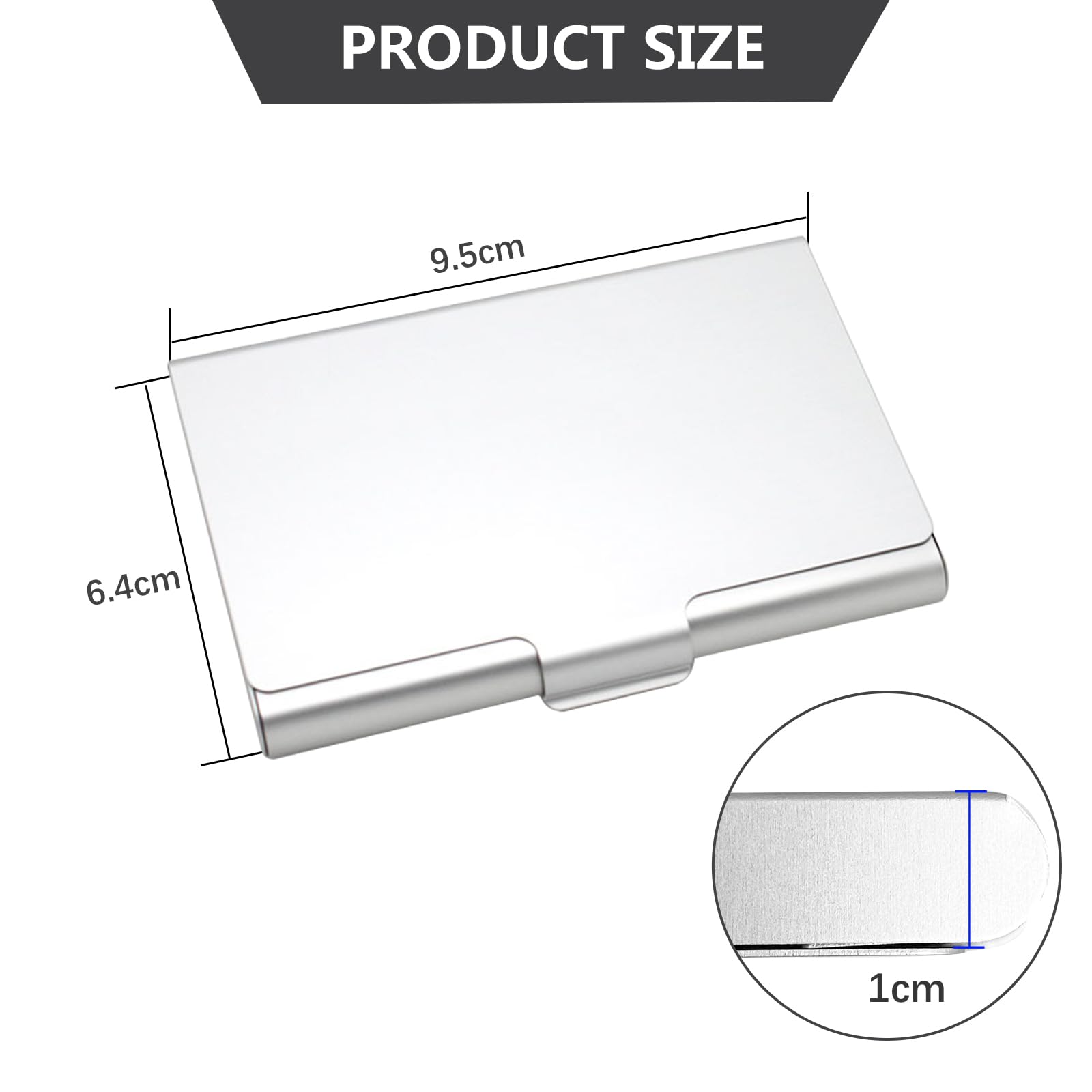 4 Piezas Porta Tarjetas de Visita,Portatarjetas de Visita de Aluminio,Tarjetero Tarjetas Visita Metálico Ultrafino,Estuche para Tarjetas de Visita para Hombre y Mujer (Negro + Plata)