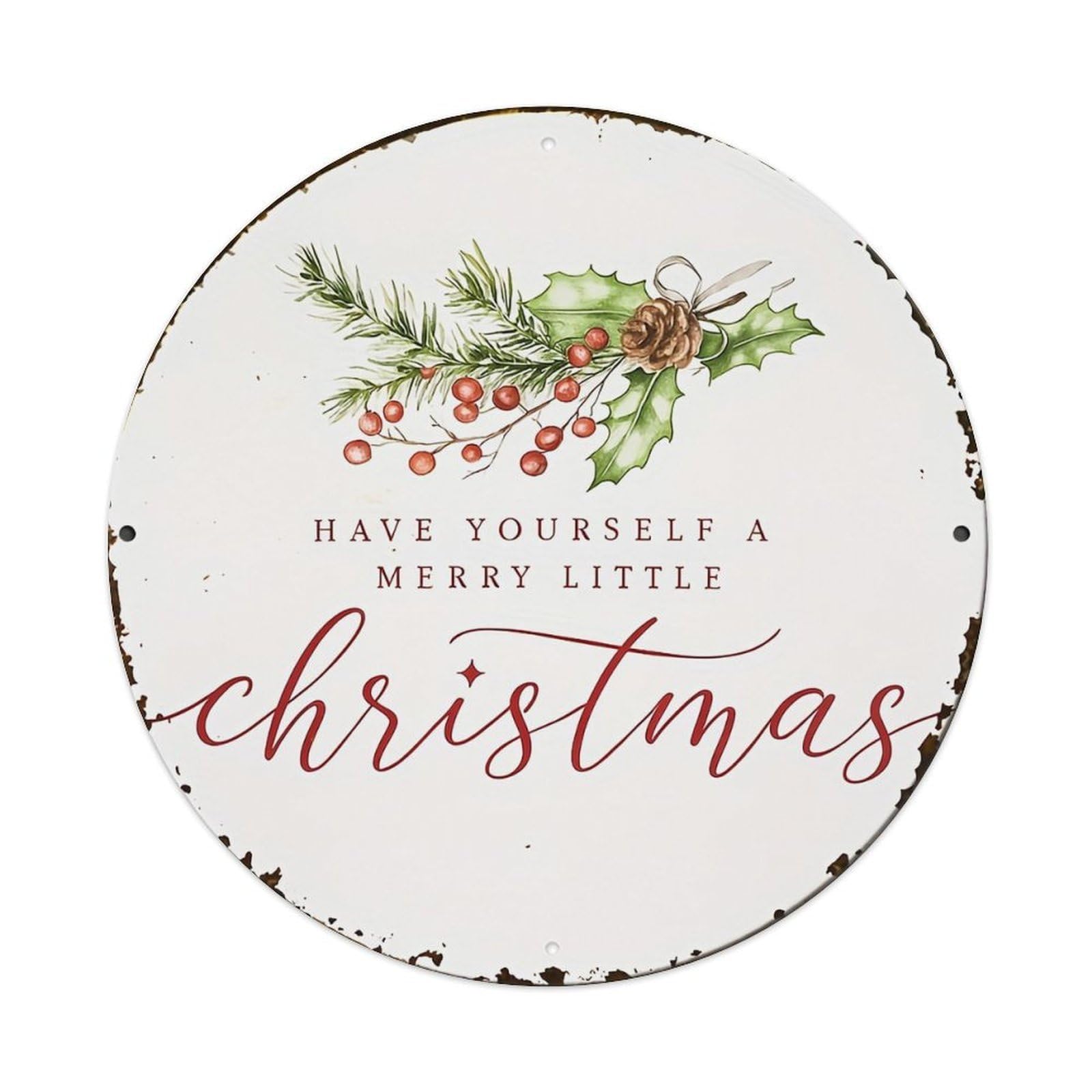 Have Yourself A Merry Little Christmas Tin Sign Metal Poster Vintage Metal Signs for Home Man Cave Bar Cafe Kitchen laundry room Wall Decorations 8x8 inches