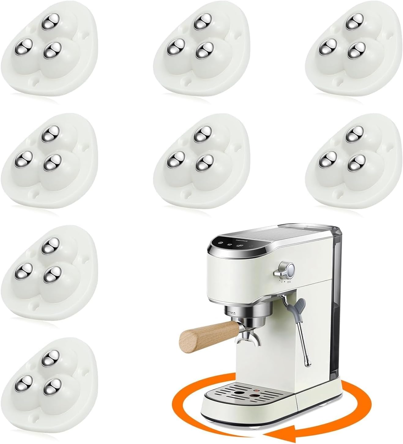 8PCS Self Adhesive Mini Swivel Casters Wheels,Universal Wheels at The Bottom of The Storage Box, Swivel Caster Wheels 360 Degree Rotation Pulley for Furniture Various Storage Boxes