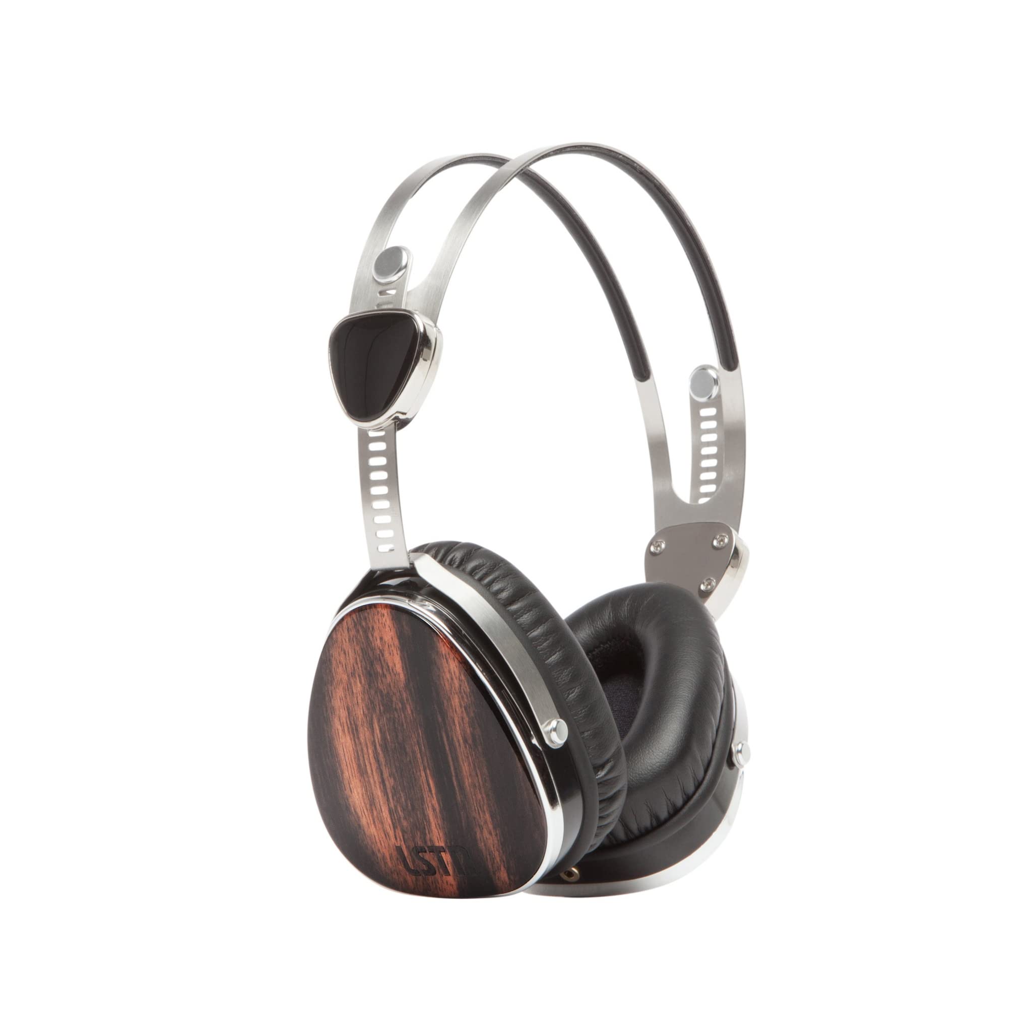 LSTN Troubadours Ebony Wood On-Ear Headphones with in-line Microphone