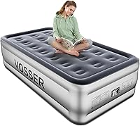 Vista 12 de Colchón de aire individual con bomba integrada, colchón inflable elevado de 18 pulgadas, colchón inflable en 2 minutos, colchón de aire individual