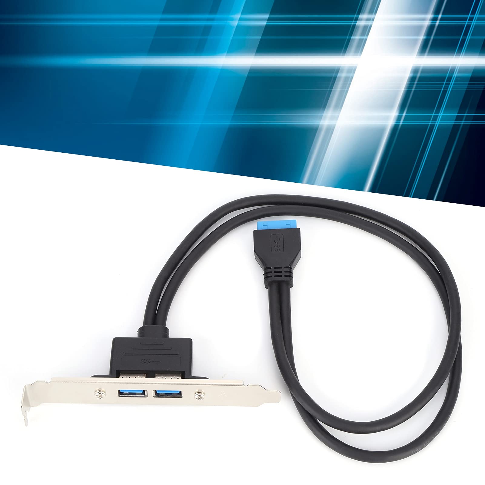 Dpofirs Staffa del Pannello Posteriore USB, Doppia Scheda Madre Cavo USB Deflettore 19 Pin A Doppia Porta A Staffa del Pannello Posteriore di Estensione Femmina (#1