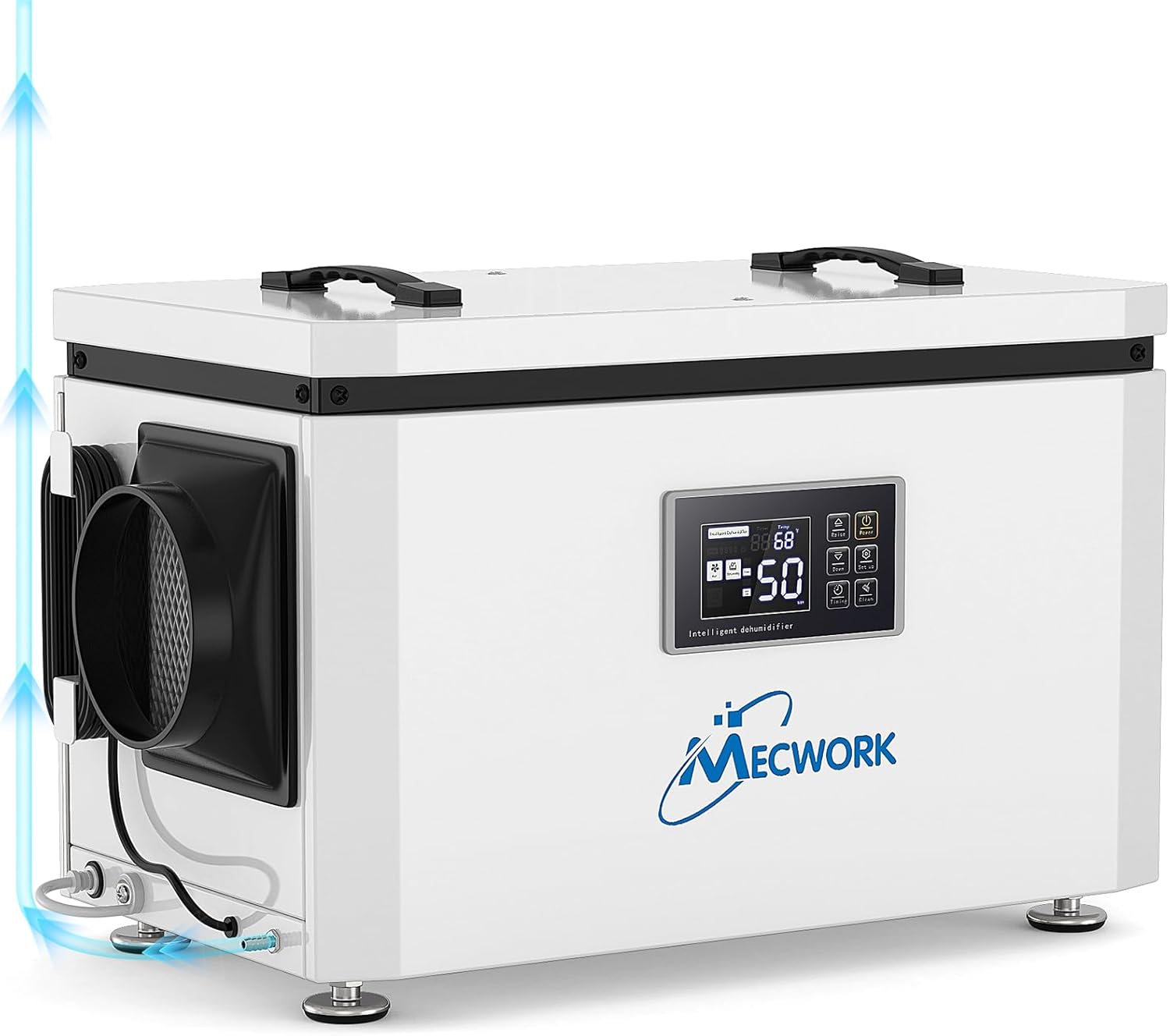 125 Pints Commercial Dehumidifier with Pump and Drain Hose, Mecwork Quiet Dehumidifiers for Basement, Crawl Space, Industrial Dehumidifier Water Damage Restoration up to 6,000 sq ft, Auto Defrost