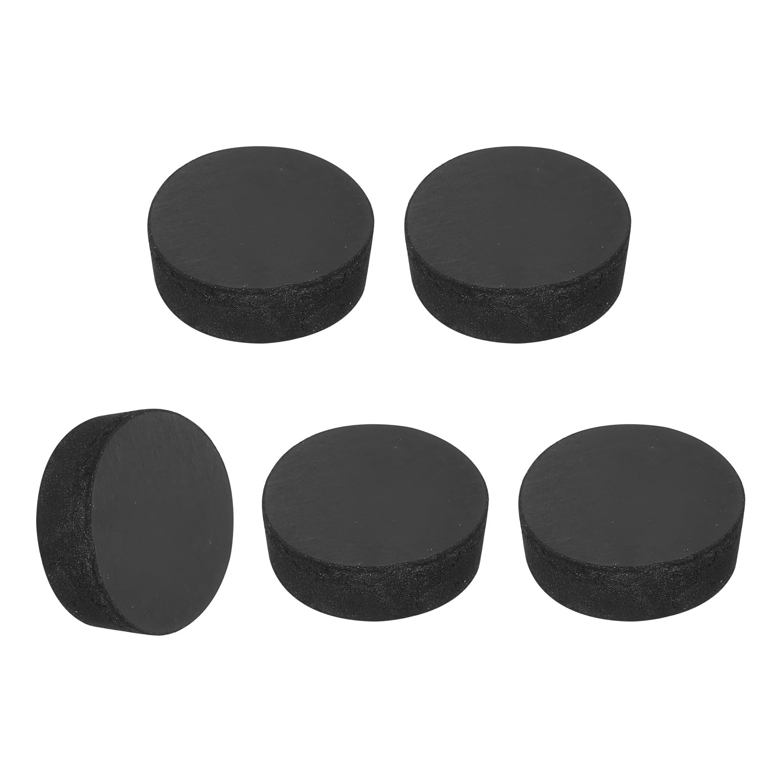 sourcing map 5Pcs Rubber Solid Discs Washers, 18mm OD x 6mm Thick Black
