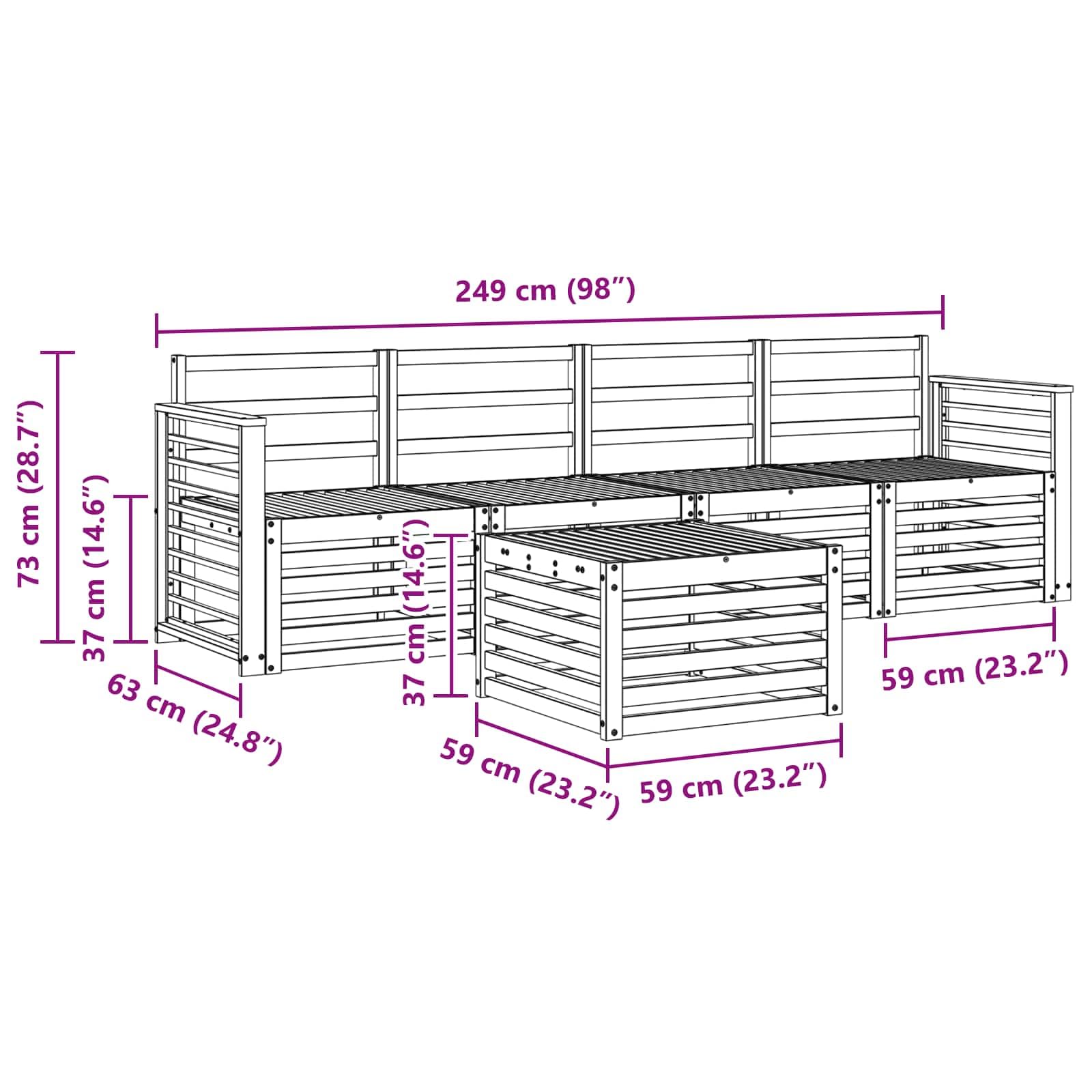 Gartengarnitur Akazienholz Natur Massivholz Möbelset für Terrasse Balkon und Garten wetterfestes Design mit modularen Sofas und Tisch für gemütliche Outdoor-Einrichtung